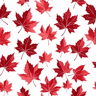 Red maple leaves on white background pattern