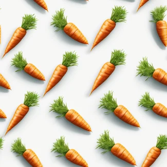 A seamless pattern of carrots on a white background