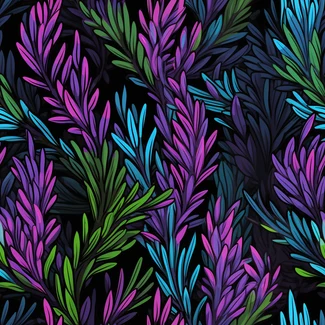 Colorful leaves on dark background seamless pattern