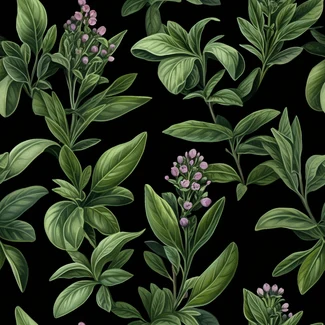 A beautiful lavender seamless pattern on a black background.