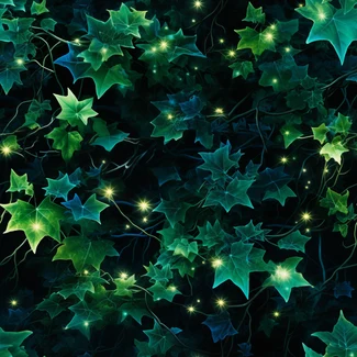 Enchanted Ivy Lights pattern featuring glowing ivy vines on a dark background