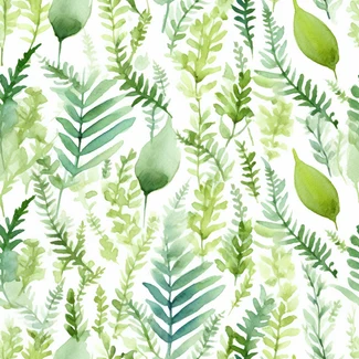 Watercolor illustration of fern leaves on a white background