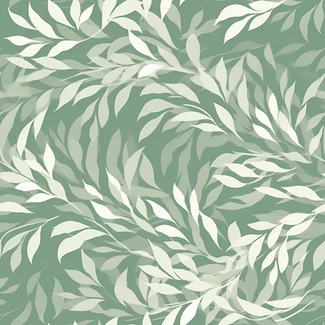 A beautiful pattern of green leaves on a white background.