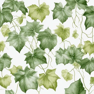 Botanical illustration of ivy leaves on a cream background