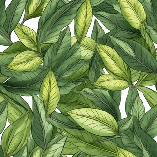 Botanical Jungle Leaves Seamless Pattern with green leaves arranged in a botanical style