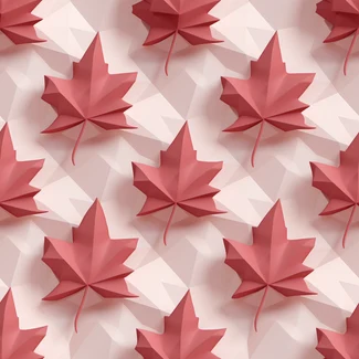 A stunning Maple Leaf pattern in light white and light crimson colors, with polygonal shapes and optical illusions.