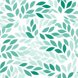 Mint leaves seamless pattern featuring twisted branches and confetti-like dots on a white background