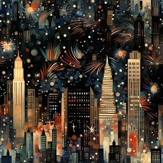 New Year's Eve fireworks over the New York City skyline