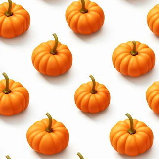 A seamless pattern of orange pumpkins on a white background