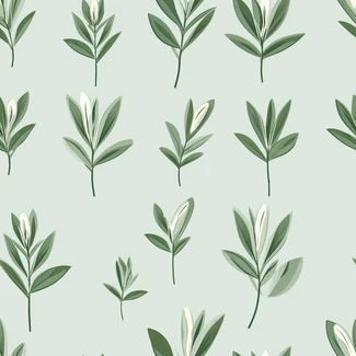 Sage Foliage pattern featuring green leaves on a light blue background