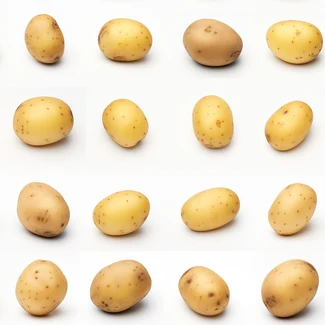 A stunning and unique pattern of potatoes shot in the style of stereoscopic photography