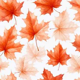 Translucent Maple Leaves seamless pattern on a white background