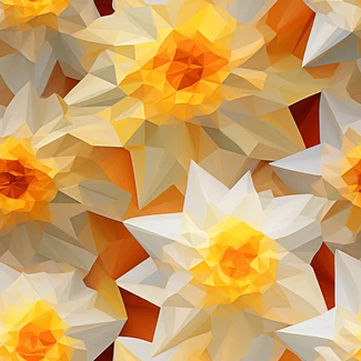 Yellow flowers arranged in a crystal cubism style